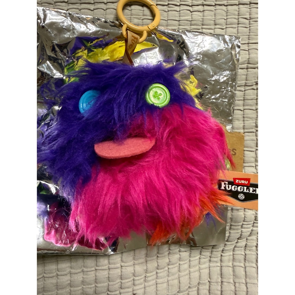 Zuru Fuggler Oogah Boogah Keychain Plush Multi Color Shaggy Monster 15760M NWT
